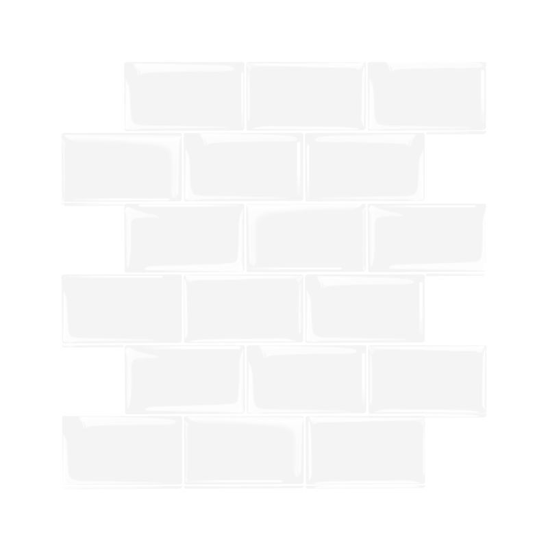 Peel and Stick Tiles Rectangular Stain Resistant PVC Subway Peel and Stick Tiles for the Kitchen