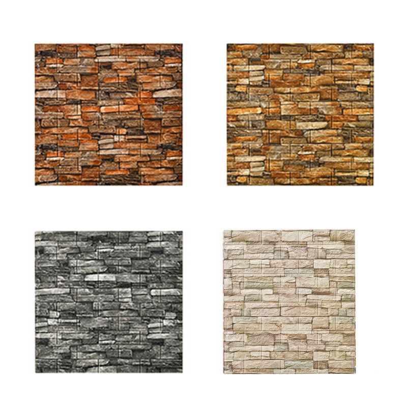 Country House Wall Shelf 3D Brick Living Room Wall Panel Set of 2