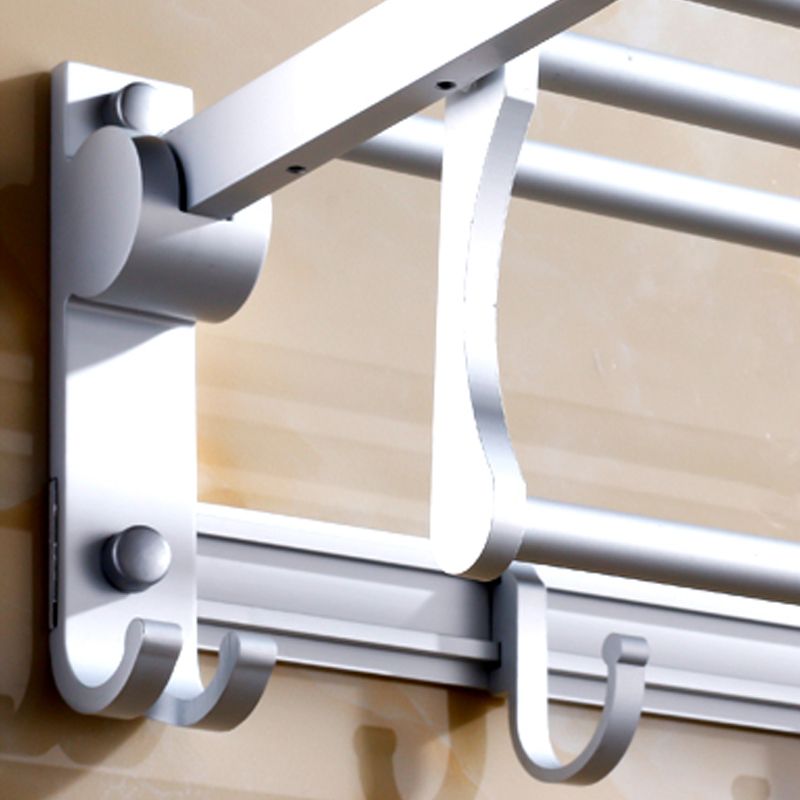 Silver Contemporary Bathroom Hardware Set Stainless Steel Aluminum Bathroom Set
