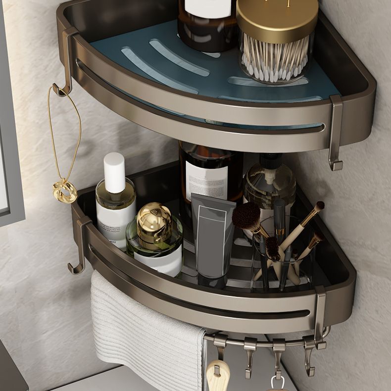 Contemporary bathroom accessory set 3-piece bath shelf with hooks