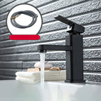 Cubic Basin Faucet Simple Low Arc Bathroom Faucet with 1 Hole