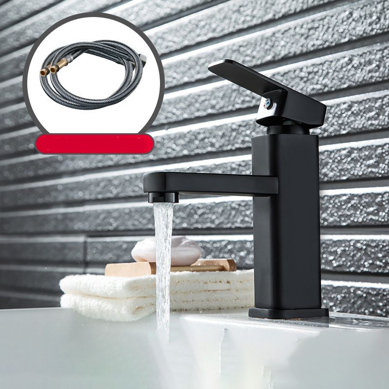 Cubic Basin Faucet Simple Low Arc Bathroom Faucet with 1 Hole