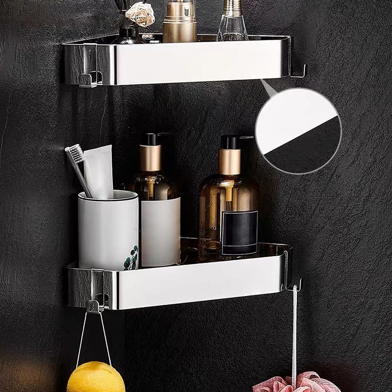 2-piece stainless steel bathroom accessory set 30 cm W triangular bathroom shelf