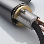 Modern Sink Faucet Lever Handle Copper Low Arc Pull-Out Sink Faucet