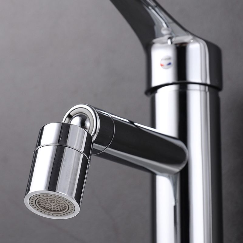 Modern Sink Faucet Copper Lever Handle Low Arc Pull Out Sink Faucet
