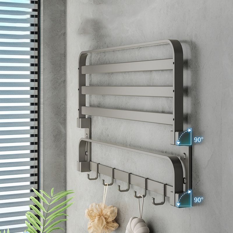 Modern Gray Bathroom Accessory Set Aluminum Stainless Steel Bathroom Shelf/Towel Hooks/Towel Bar