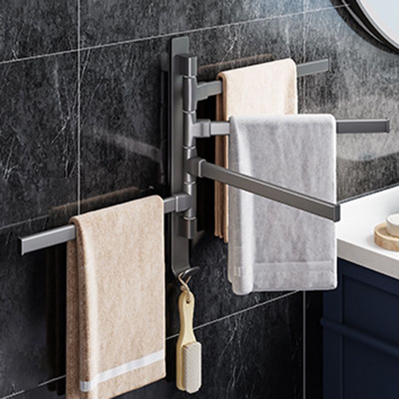 Contemporary Gray Bathroom Accessory Set Aluminium Towel Holder