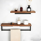 Wood and Aluminum Bath Accessory Set Black Bathroom Accessory Kit