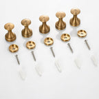 5-piece traditional bathroom accessory set brushed brass bathrobe hooks