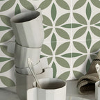 Indoor Vinyl Tiles Flower Pattern Peel and Stick Waterproof Square Vinyl Tile