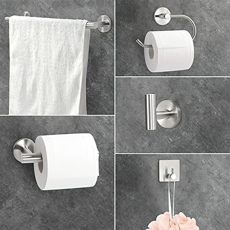 Metal Simple Bathroom Accessories as a Single Piece or in a Set in Silver