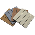 12" X 12" 4-Slat Square PVC Floor Tiles With Interlocking Installation Floor Plates Tiles