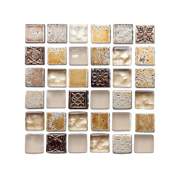 Plastic Peel & Stick Mosaic Tiles Mosaic Wallpaper with Square Shape