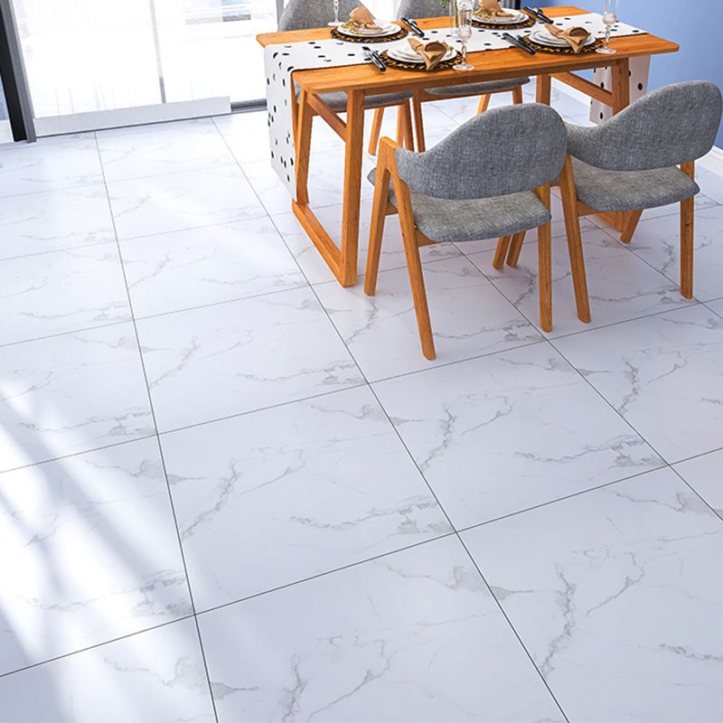 Home Vinyl flooring Peel and Stick Marble look square PVC floor coverings for the living room