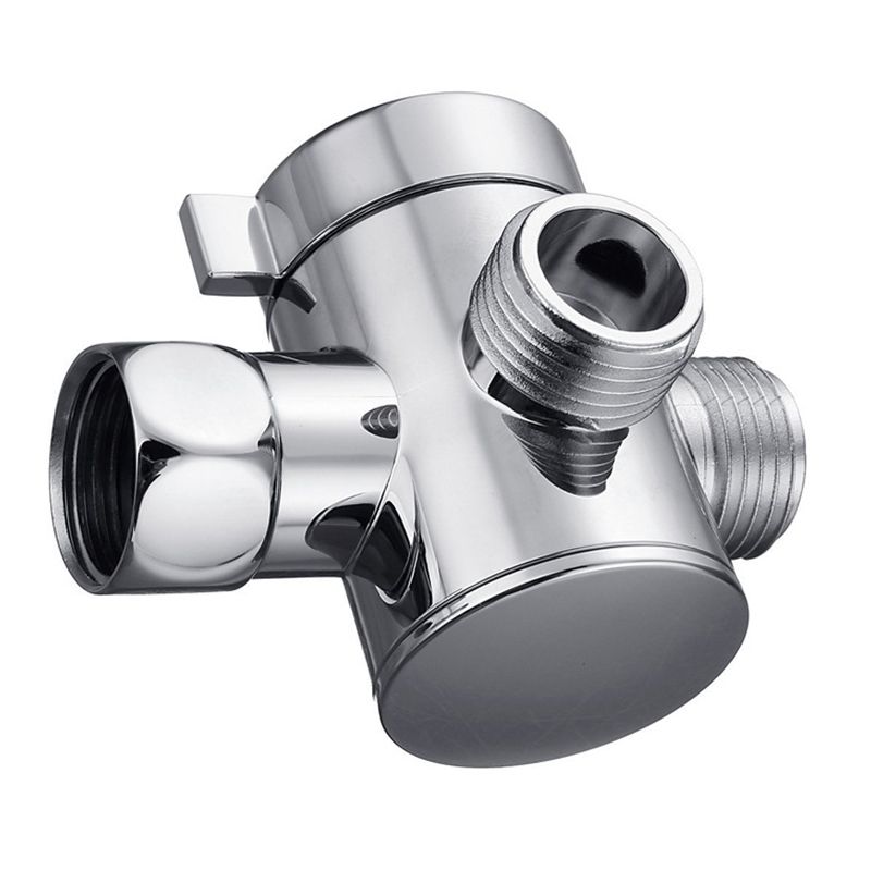 Silver Dual Showerhead with Hose Modern Style Wall Mounted Showerhead