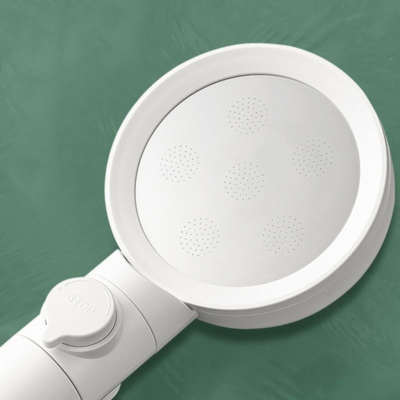 Handheld Shower Adjustable Spray Pattern White Round Showerhead