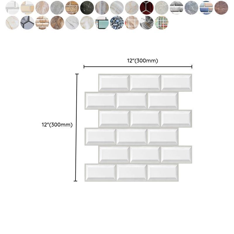Plastic Peel-and-Stick Tiles Indoor Subway Tiles Wallpaper with Waterproof