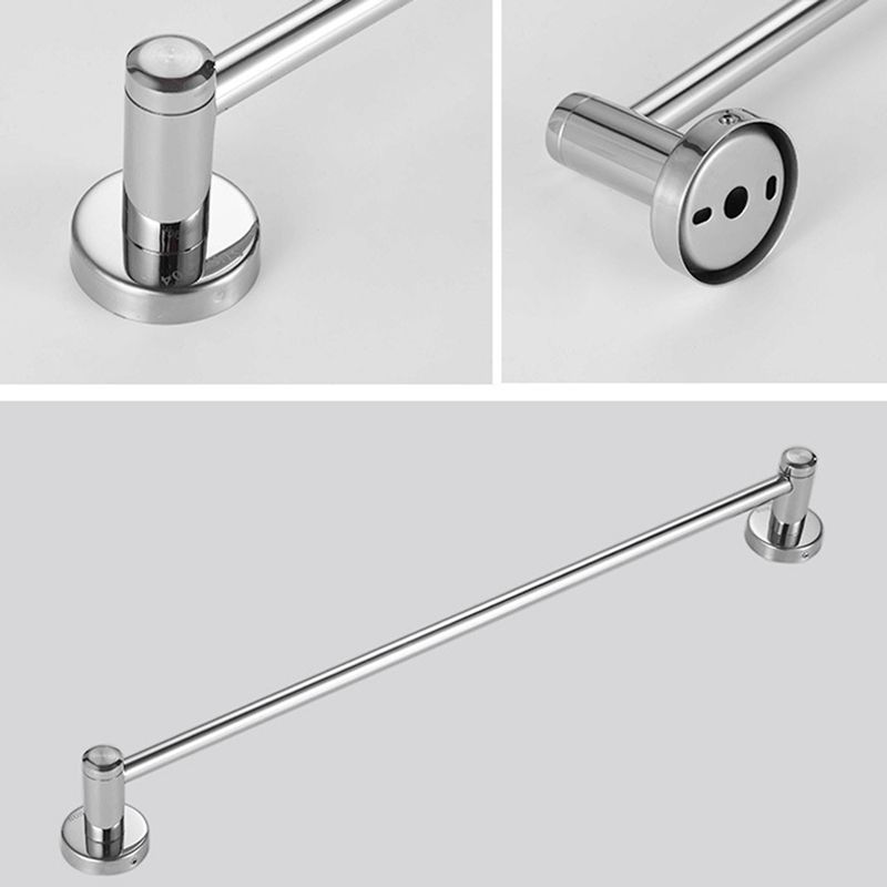 Polished Chrome 5-piece modern bathroom accessory set with bathroom shelf