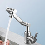 Swiveling Outlet Vessel Sink Faucet Stainless Steel Lever Handle Sink Faucet with Water Hose