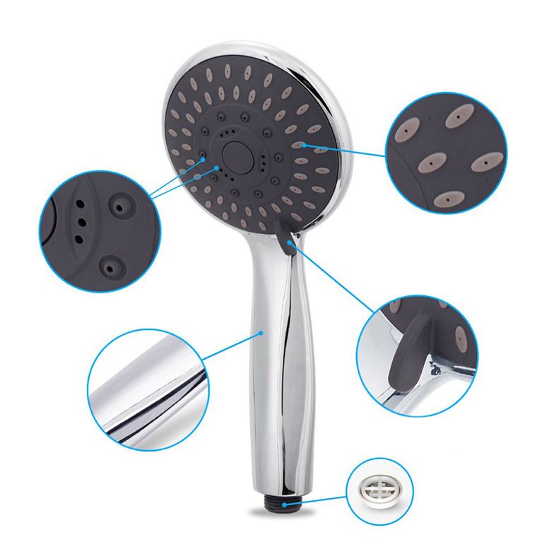 Modern Dual Shower Head Square High Arc Shower Head Combination in Silver