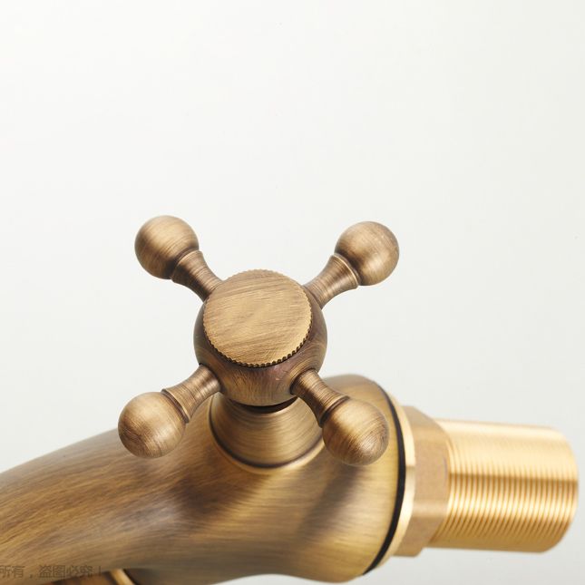 Vintage Widespread Bathroom Faucet Industrial Cross Handles Basin Faucet