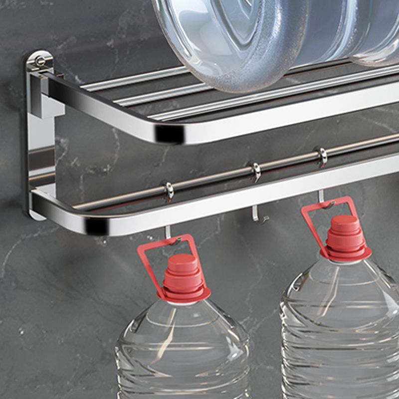 Polished Chrome Modern Bathroom Accessory Set in Stainless Steel with Bath Shelf/Towel Bar