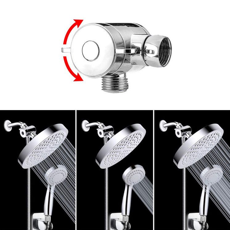 Modern Dual Shower Head Square High Arc Shower Head Combination in Silver