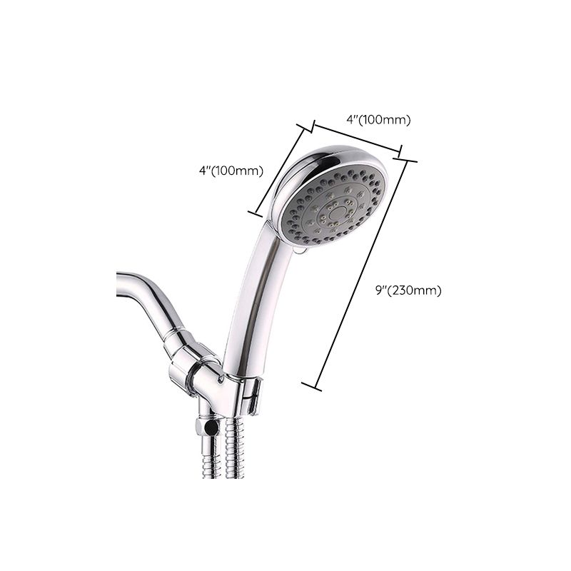 Round Handheld Showerhead in Silver Leak-Resistant Wall-Mounted Showerhead