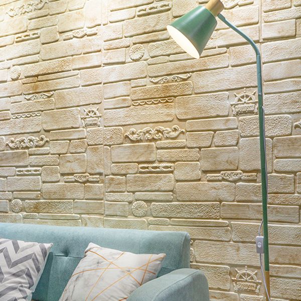 Modern Wall Covering Peel and Stick Brick 3D Print Waterproof Wall Panel