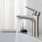 Round Single-Handle Bathroom Faucet Single Hole Sink Faucet in Chrome