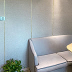 Contemporary wall cladding with padded 1-piece peel and stick panel