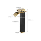 Waterfall spout basin tap lever handle square basin tap
