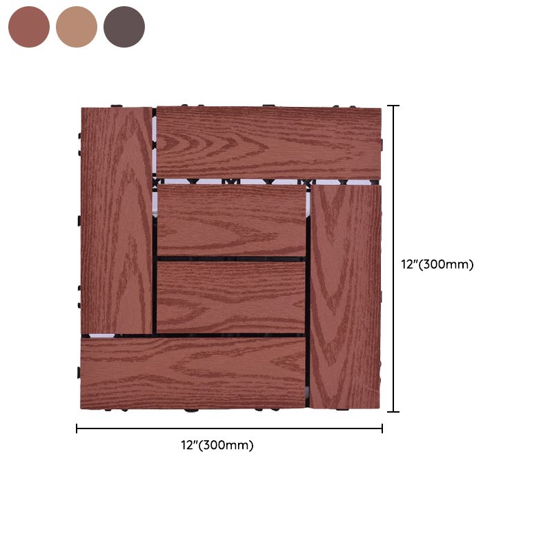 11 Pack 12" X 12" Square Deck/Patio Tiles Snap Fit for Outdoor Patio Tiles