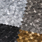 Mosaic Tiles Waterproof Peel and Stick Wall Tile with Hexagonal Shape