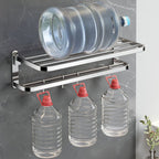 Polished Chrome Modern Bathroom Accessory Set in Stainless Steel with Bath Shelf/Towel Bar