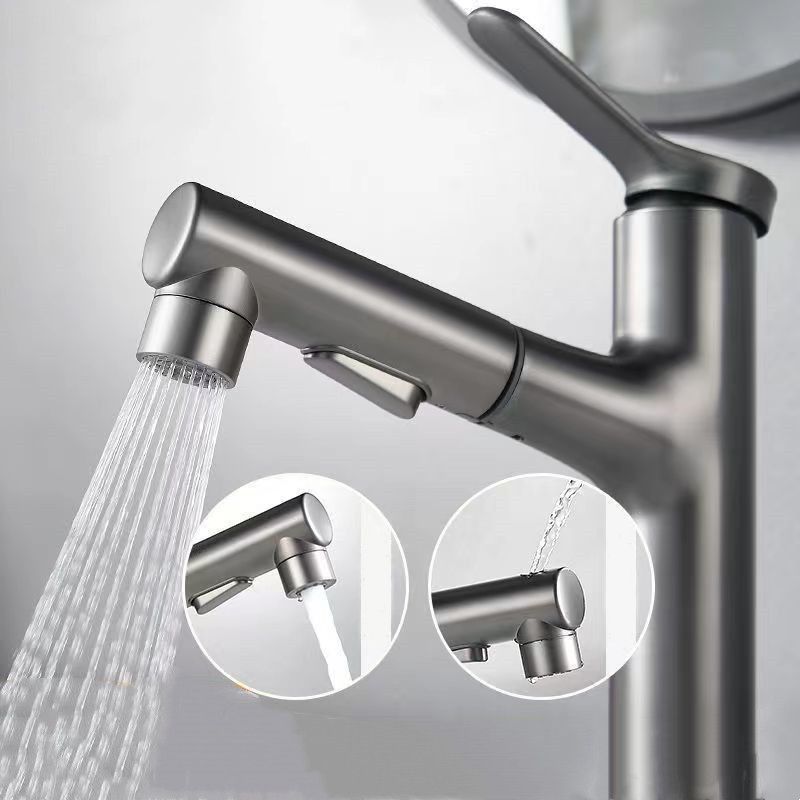 Vessel Sink Faucet Contemporary Pull-out Tap with Swivel Spout