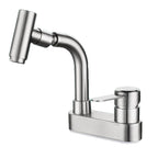 Center set bathroom faucet stainless steel lever handle 2 holes swivel sink faucet