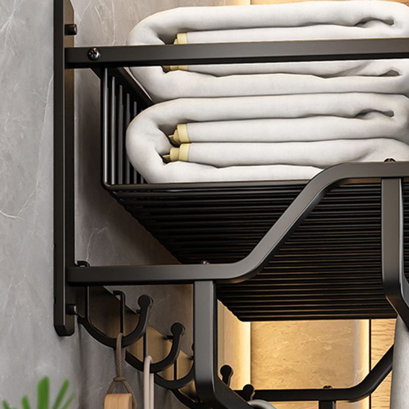 Matt Black 2-piece modern bathroom accessories as a single item or as a set with bath shelf