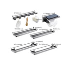 Gray 5-piece modern bathroom accessory set made of stainless steel