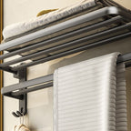 Contemporary Bathroom Accessory Set Gray Aluminum Bathroom Shelf/Towel Rack/Bathtub Hook