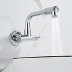 Wall-mounted metal bathtub filler with low arc waterfall bathtub faucet