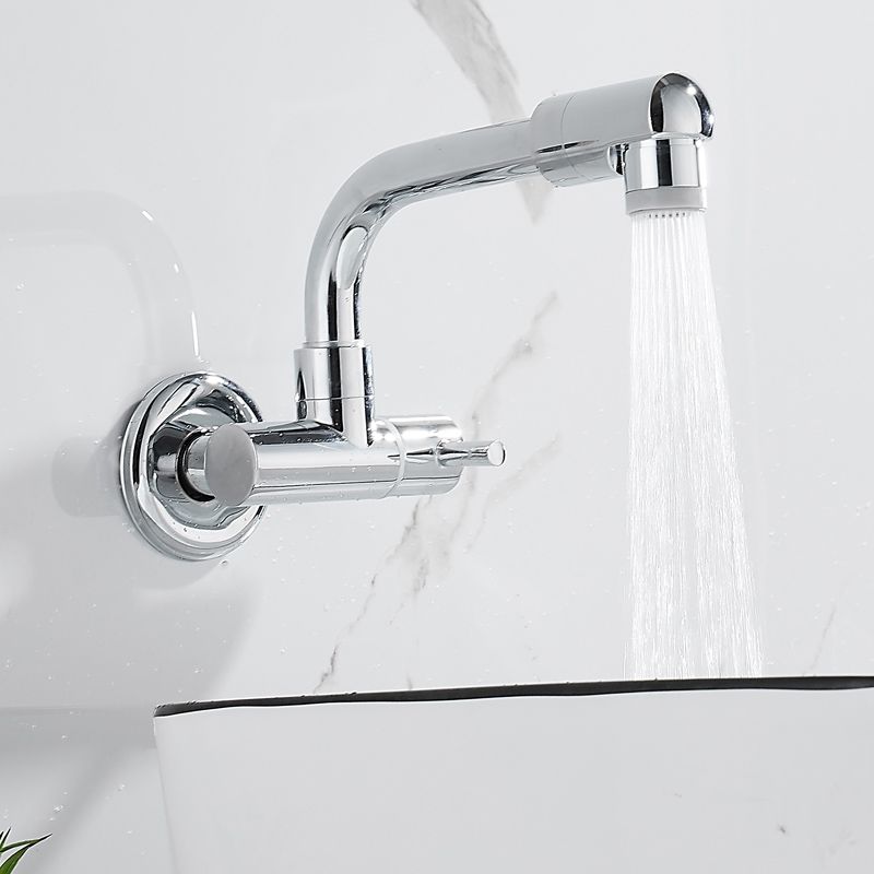Wall-mounted metal bathtub filler with low arc waterfall bathtub faucet