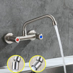 Round 2-Handle Bathroom Faucet Single Hole Wall Mounted Bathroom Faucet