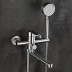 Wall-mounted metal bathtub filling low arch swivel bathtub mixer