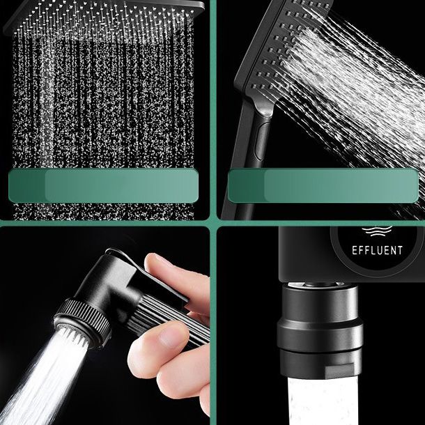 Modern adjustable water flow shower faucet shower hose shower system on the wall