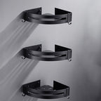 Matt Black Modern Bathroom Accessory Set, Set of 3, Bathroom Shelf