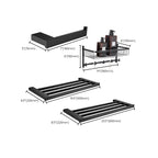 5-piece Modernism Bathroom Accessory Set in Matte Black Stainless Steel