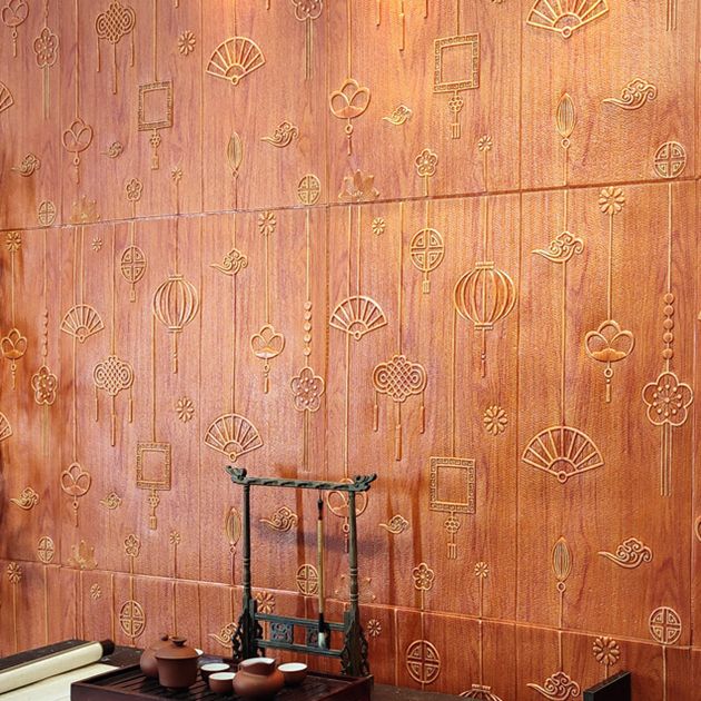 Contemporary Wall Panels Self-Adhesive Waterproof Cartoon 3D Print Wall Covering