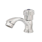 Contemporary Water Tap Knob Handle Low Arc Zinc Faucet in Silver