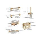 Modern Golden Bathroom Accessories Single Piece or in Set with Bathroom Shelf